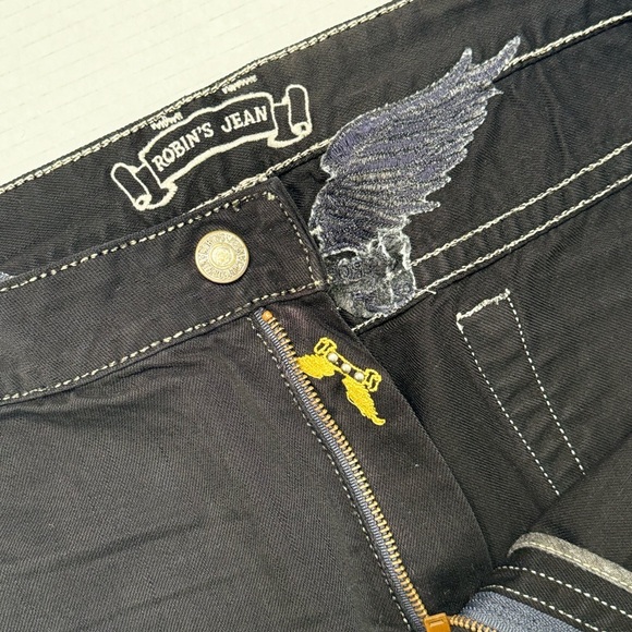 New Men's ROBIN'S JEAN sz 44 Crystal & Studs Denim Short - Picture 6 of 10